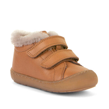Froddo Boy's and Girl's Ollie S Furry Casual Shoes - Cognac