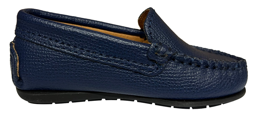 Atlanta Mocassin Boy's and Girl's Loafers, Blue Little Grainy