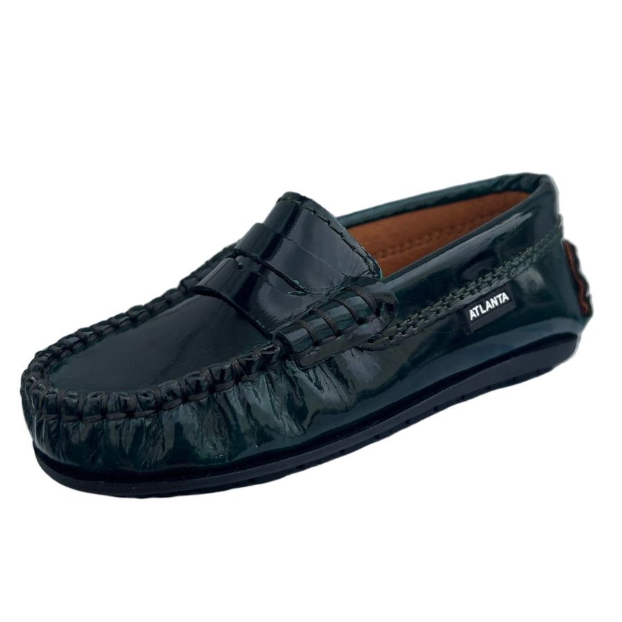 Dark Green Penny loafer on a white background