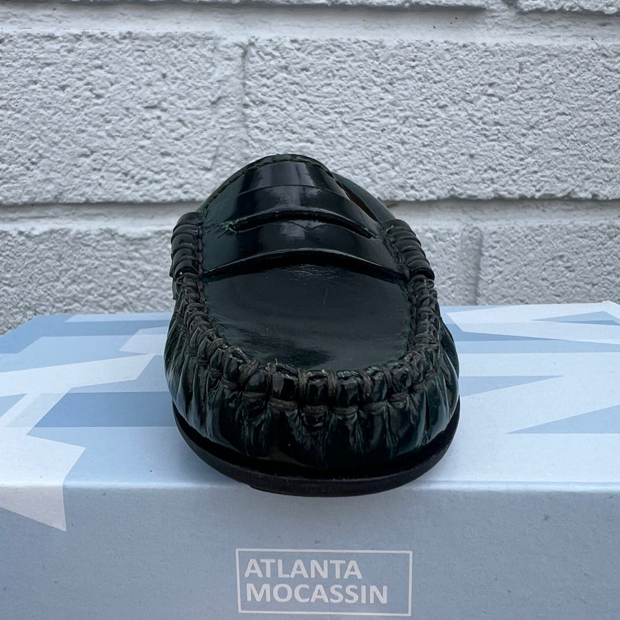 Atlanta Mocassin Boy's and Girl's 032 Penny Loafer, Green Pull Vernice