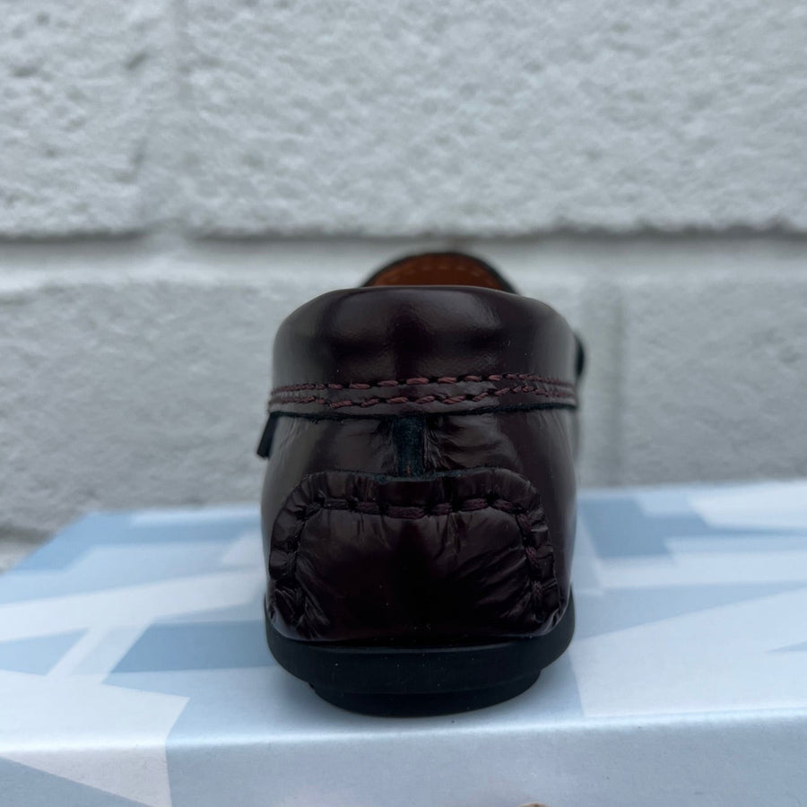 Atlanta Mocassin Boy's and Girl's 032 Penny Loafer, Burgundy Dark Glace