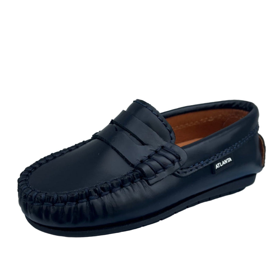 Atlanta Mocassin Boy's and Girl's 032 Penny Loafer, Blue Dark Glace