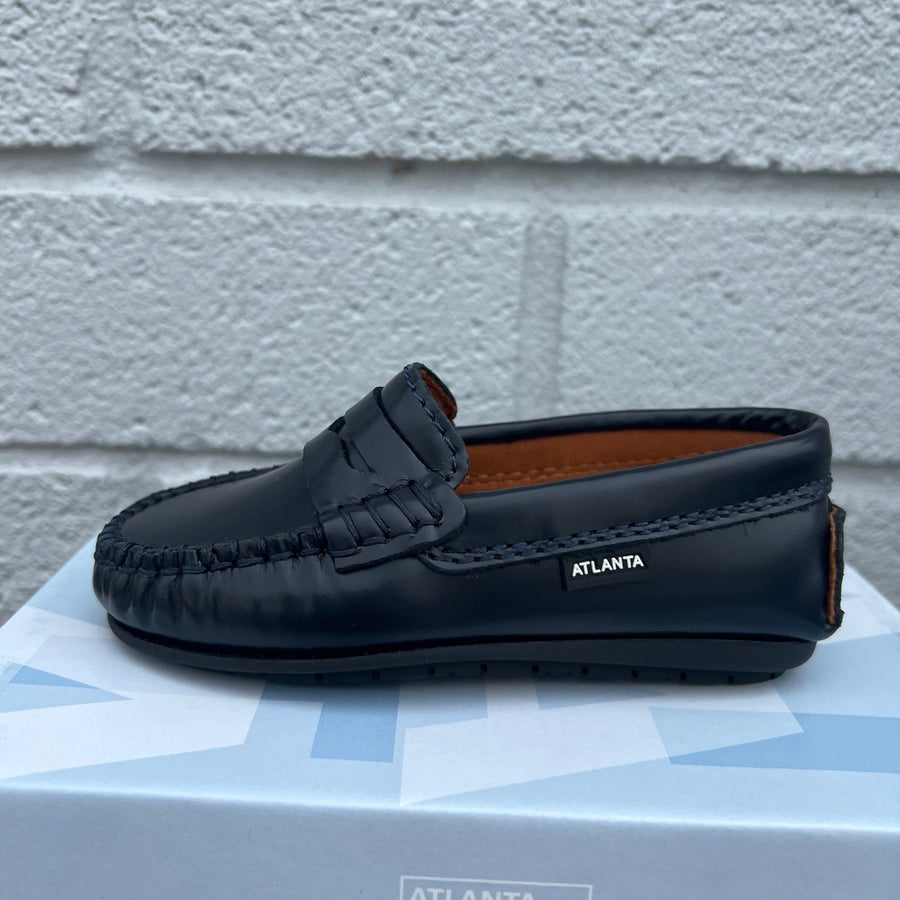Atlanta Mocassin Boy's and Girl's 032 Penny Loafer, Blue Dark Glace