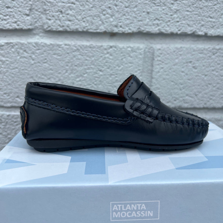 Atlanta Mocassin Boy's and Girl's 032 Penny Loafer, Blue Dark Glace