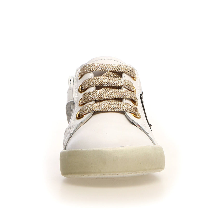Naturino Girl's and Boy's Annie Zip Sneakers, White/Platinum
