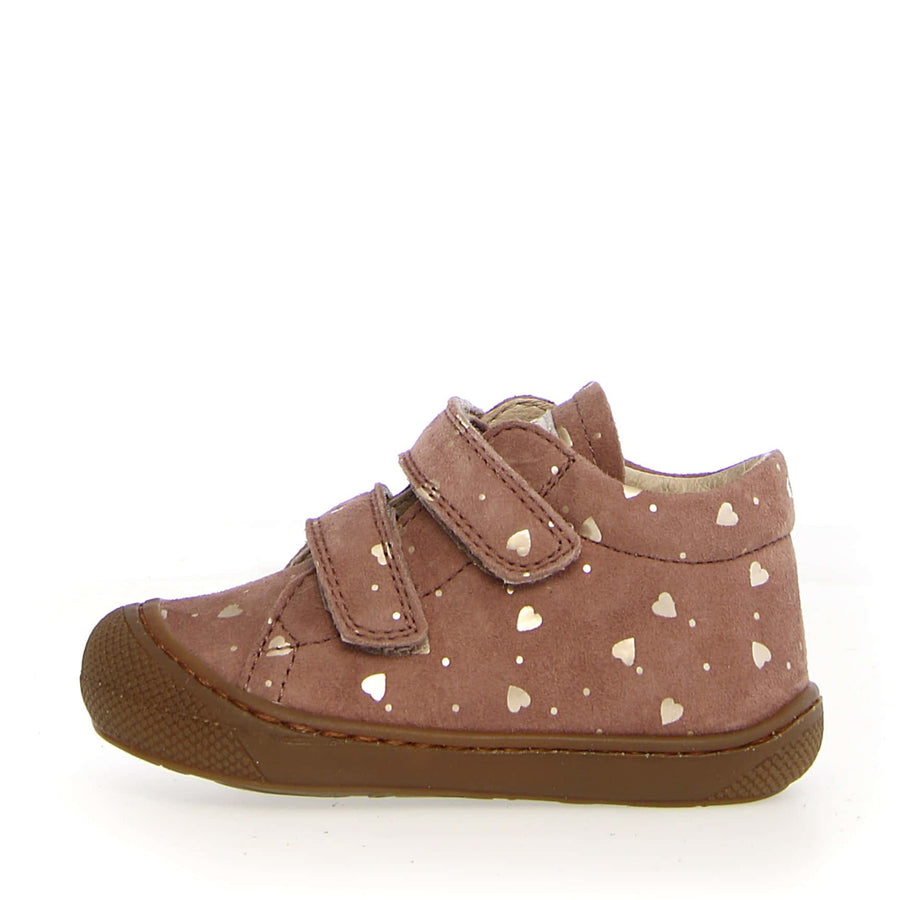 Naturino Girl's Cocoon Suede Hearts Casual Shoes- Cipria