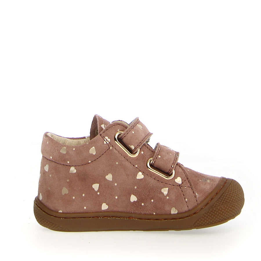 Naturino Girl's Cocoon Suede Hearts Casual Shoes- Cipria