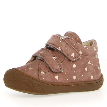 Naturino Girl's Cocoon Suede Hearts Casual Shoes- Cipria