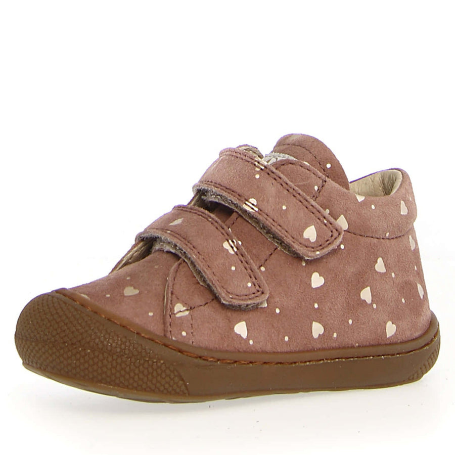 Naturino Girl's Cocoon Suede Hearts Casual Shoes- Cipria