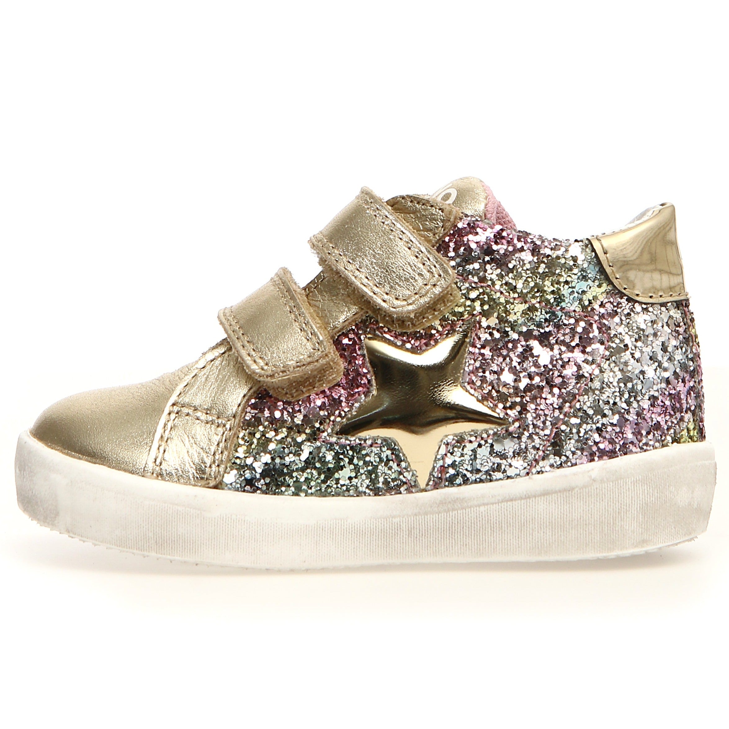 Naturino Dorrie VL Leather and Glitter Sneakers