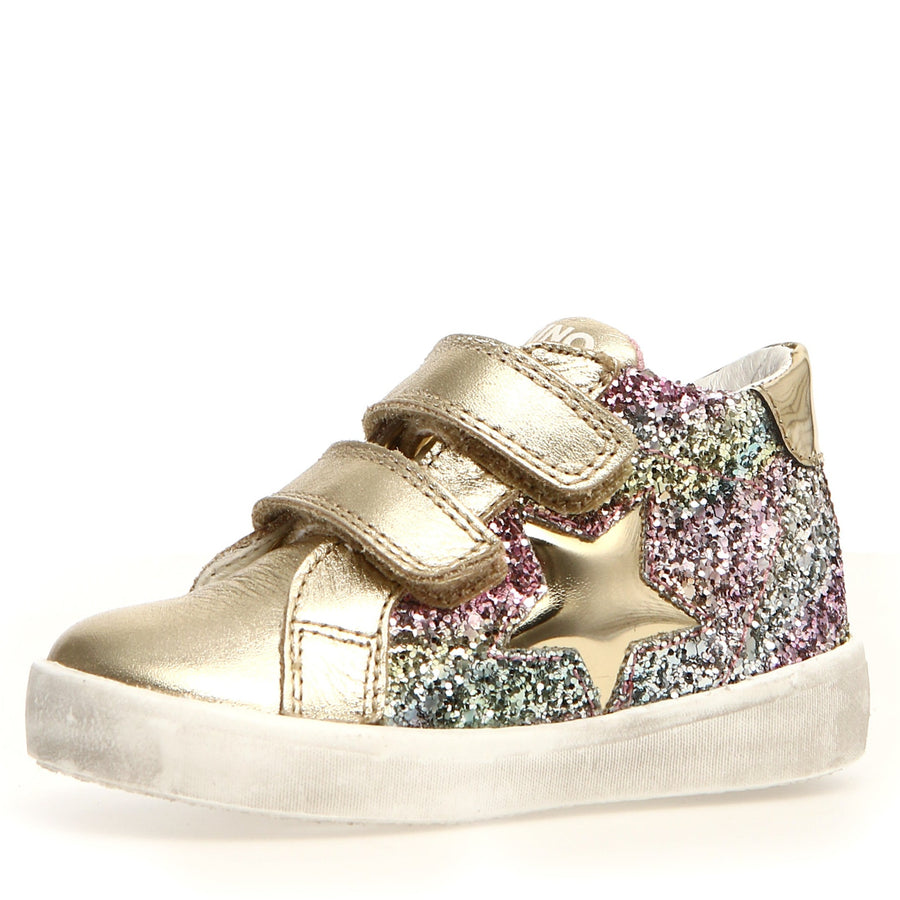 Naturino Girl's Dorrie Vl Metallic Glitter Shoes - Platinum