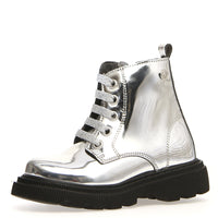 Naturino Euro girls leather metallic store grey high Boots