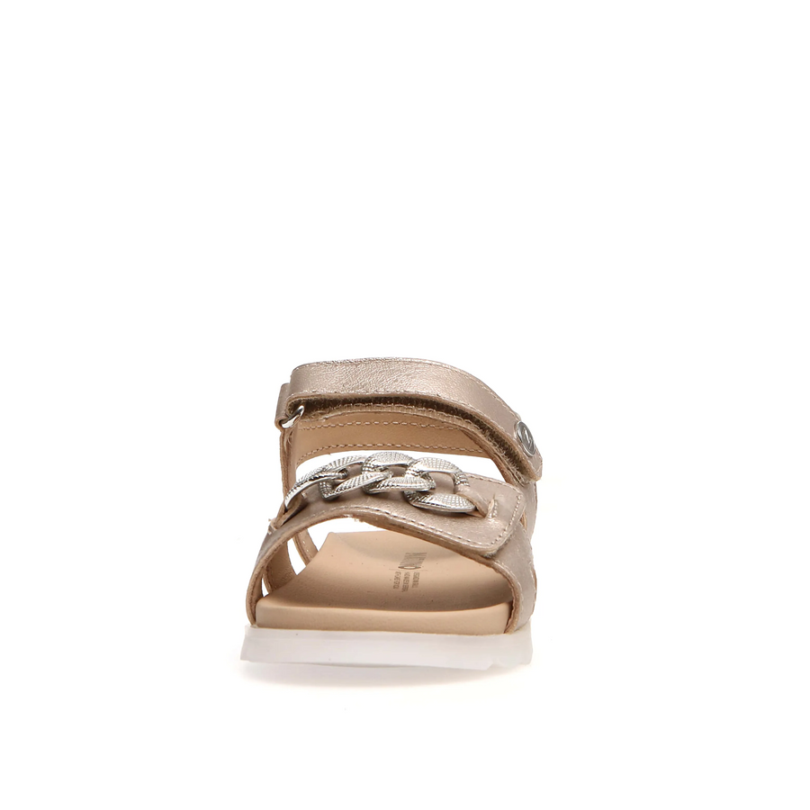Naturino Galson Girl's Sandals - Metallic Pebbled Cipria