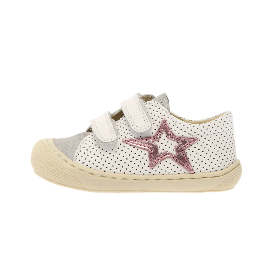 Naturino Girl's Kolde Low Vl Casual Shoes - White / Silver / Pink