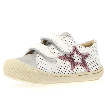 Naturino Girl's Kolde Low Vl Casual Shoes - White / Silver / Pink