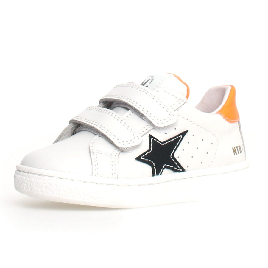Naturino Pinn VL Boy's and Girl's Sneakers - White/Black/Orange Fluorescent