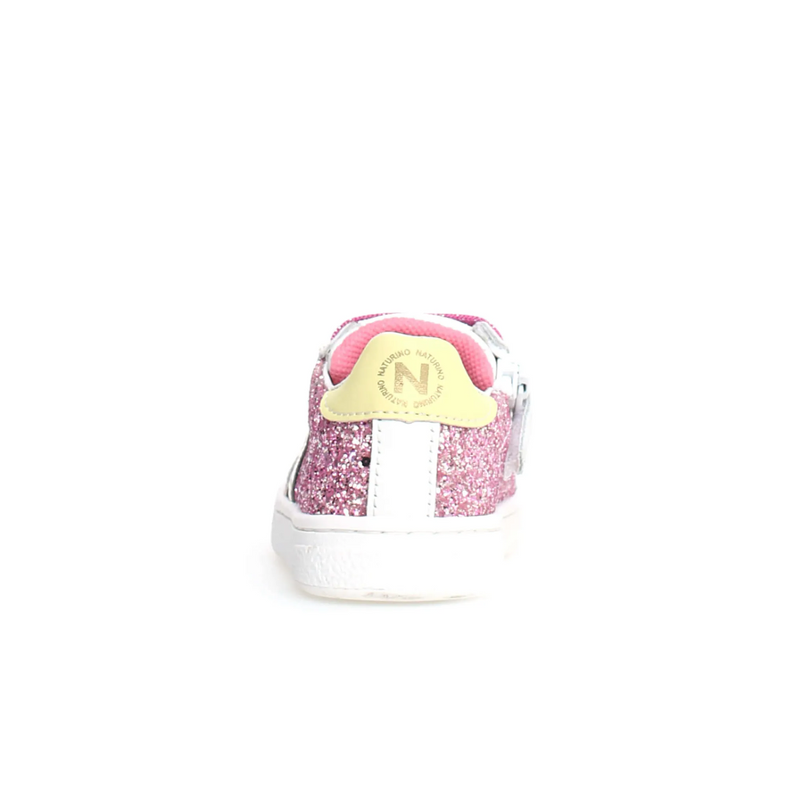 Naturino Girl's Pinn Zip Casual Shoes - White/Fuchsia/Paglia