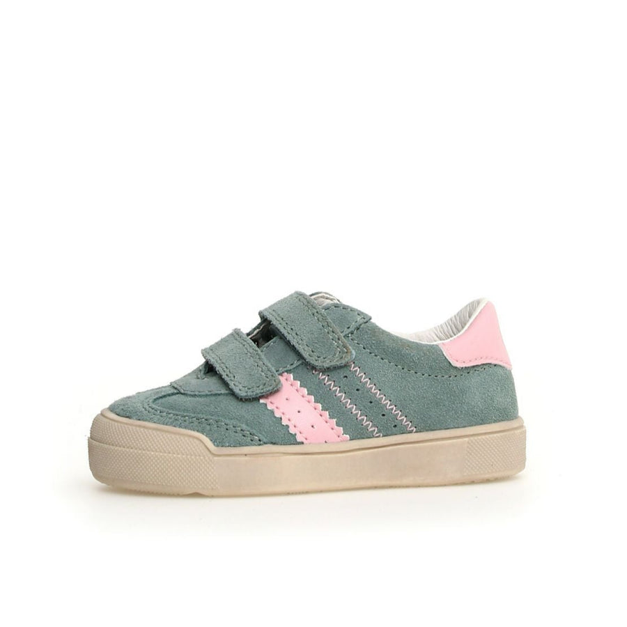 Naturino Girl's Riby Vl Casual Shoe with Hoop and Loop Closure - Sage / Pink