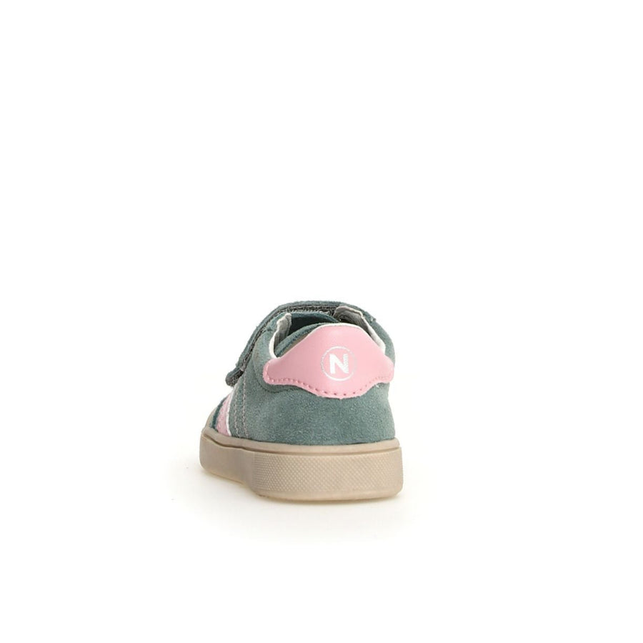 Naturino Girl's Riby Vl Casual Shoe with Hoop and Loop Closure - Sage / Pink