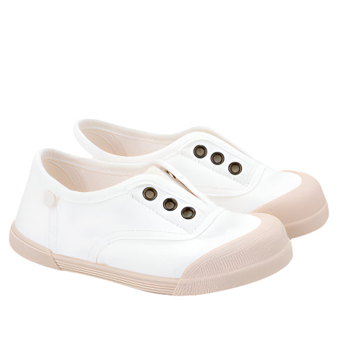 Igor Boy's And Girl's Lona Laceless Shoes - Blanco