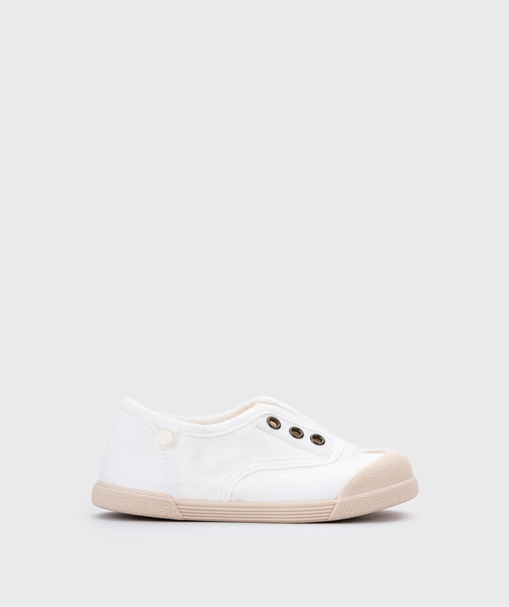 Igor Boy's And Girl's Lona Laceless Shoes - Blanco