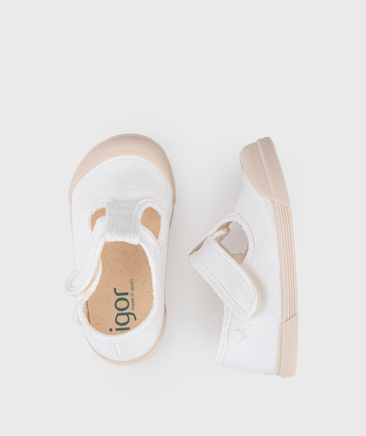 Igor Boy's And Girl's Lona Pepito Shoes - Blanco