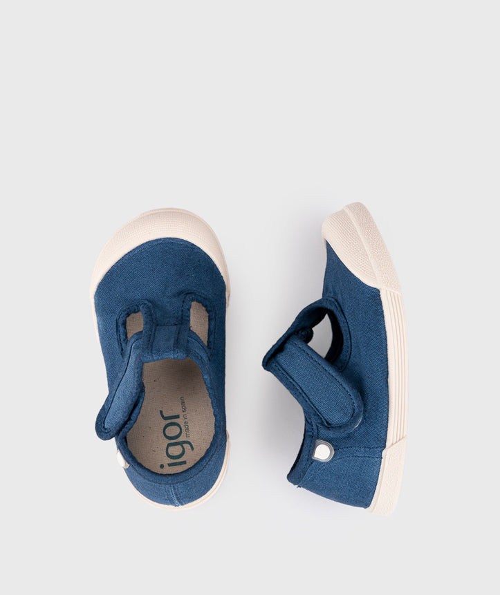 Igor Boy's And Girl's Lona Pepito Shoes - Marino