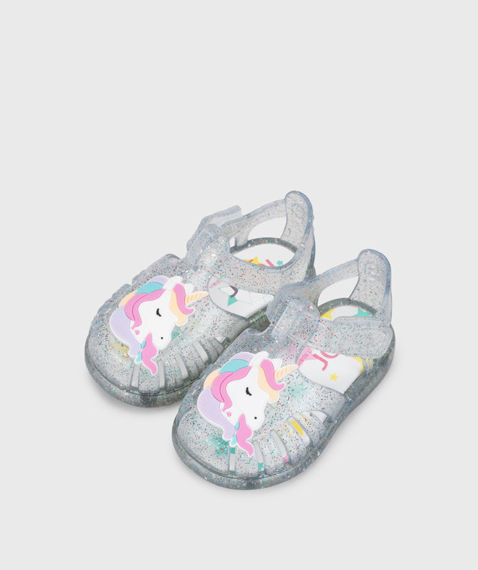 Igor Girl's Tobby Unicornio Sandals - Tr.Transp. Multi Glitter