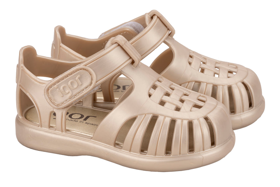 Igor Girl's Tobby Metal Sandals - Platino