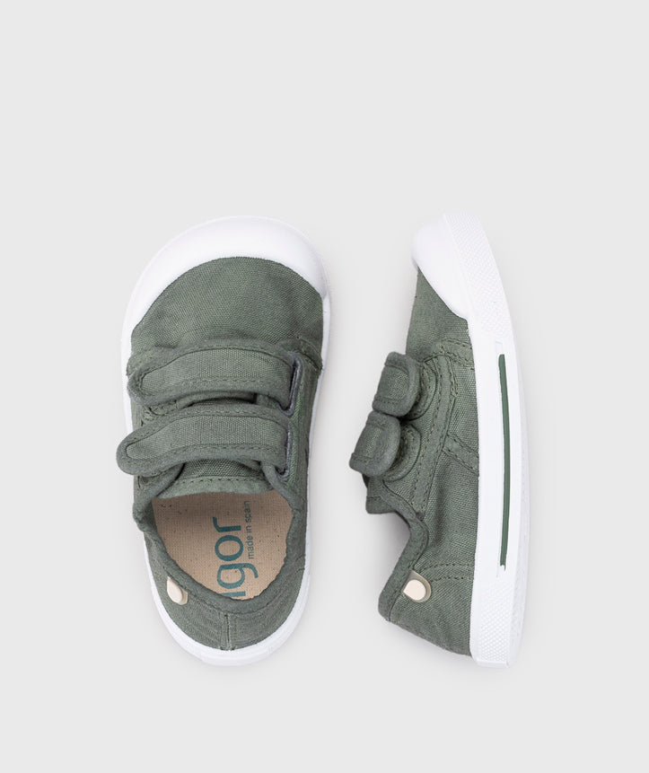 Igor Boy's And Girl's Barefoot Canvas V Shoes - Kaki
