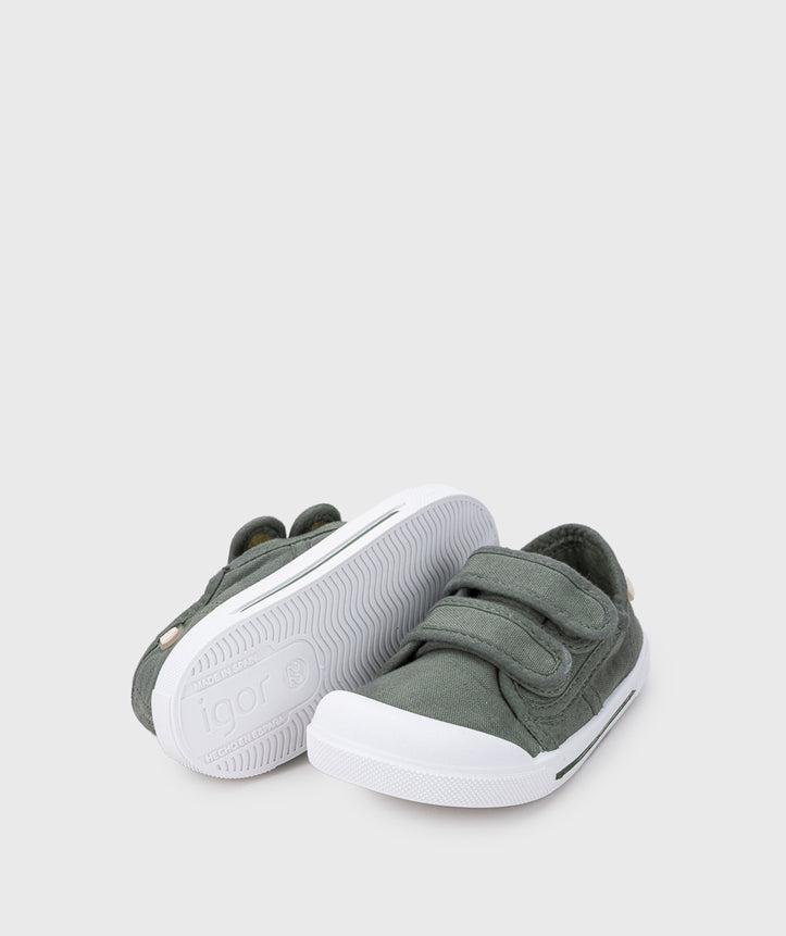 Igor Boy's And Girl's Barefoot Canvas V Shoes - Kaki