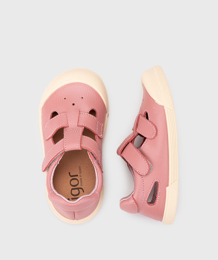 Igor Girl's Sandalia Piel Shoes - Nuevo Rosa