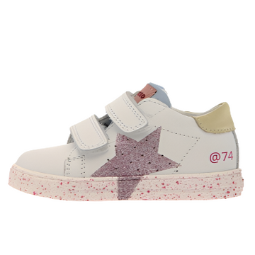 Falcotto Girl's Salazar 3 Vl Casual Shoes - White / Paglia / Pink