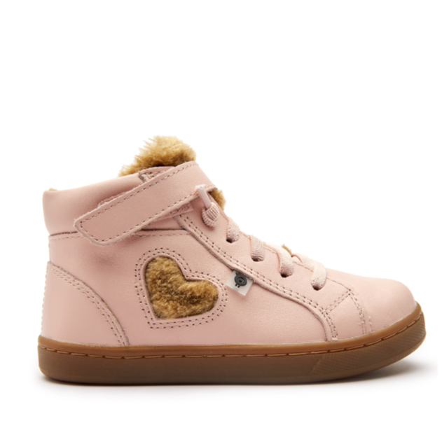 Old Soles Girl's 6142 Snug Heart High Top Sneakers - Powder Pink