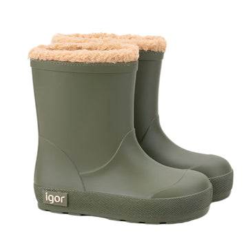 Igor Boy's and Girl's Yogi Borreguito Rain Boots - Kaki