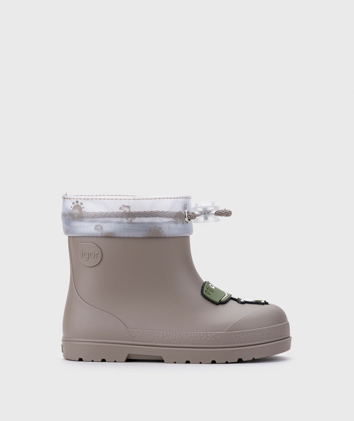 Igor Boy's and Girl's Mendi Dino Rain Boots - Taupe
