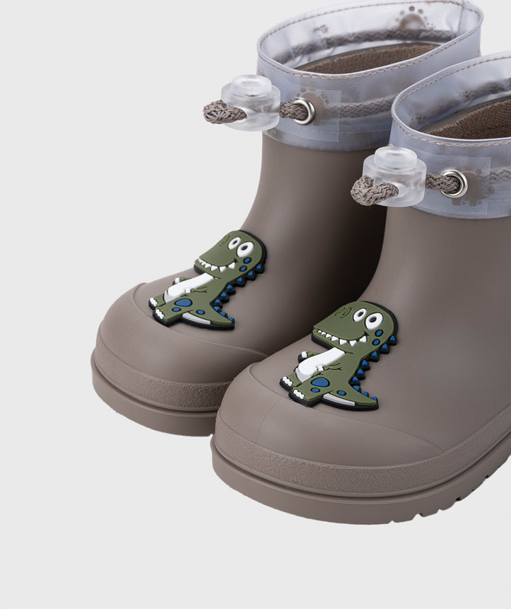 Igor Boy's and Girl's Mendi Dino Rain Boots - Taupe