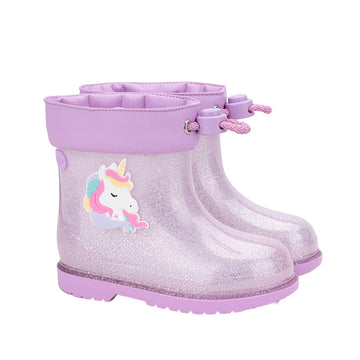Igor Girl's Bimbi Unicornio Glitter Rain Boots - Malva