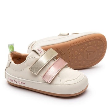 Tip Toey Joey Girl's Bossy Play Sneakers - Tapioca / Rose Gold / Champagne