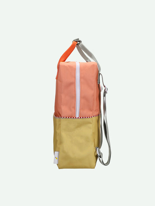 Sticky Lemon Colorblocking Collection Large Backpack - Coral Pink / Reed Green