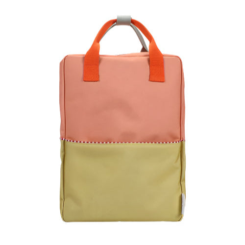 Sticky Lemon Colorblocking Collection Large Backpack - Coral Pink / Reed Green