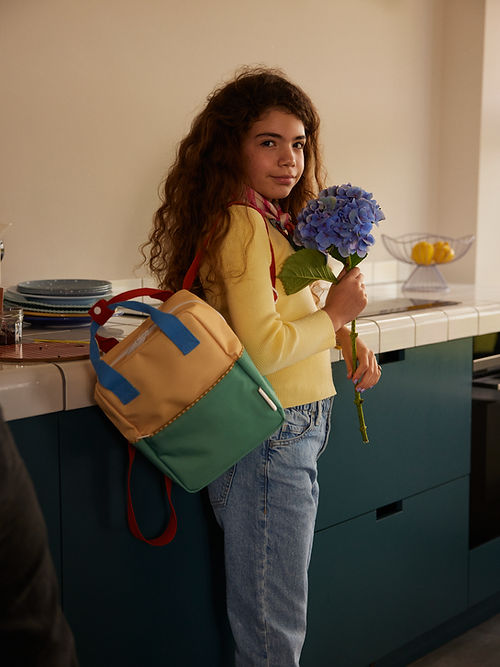 Sticky Lemon Colorblocking Collection Small Backpack  - Sandy Yellow / Aquatic Green