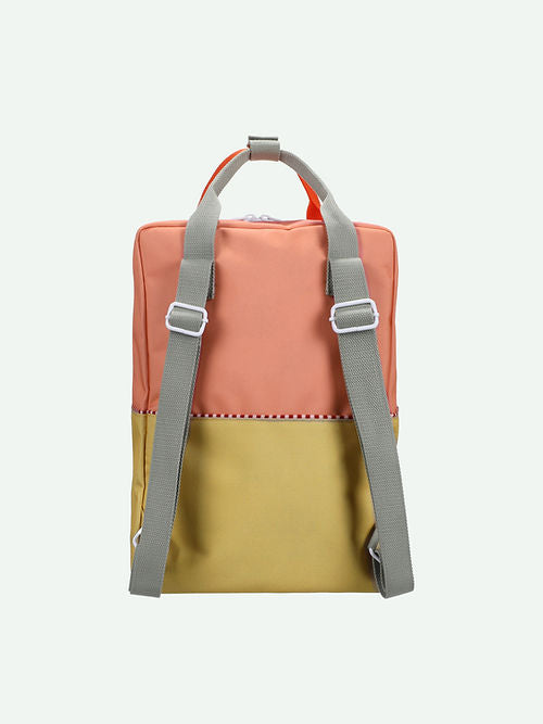 Sticky Lemon Colorblocking Collection Large Backpack - Coral Pink / Reed Green