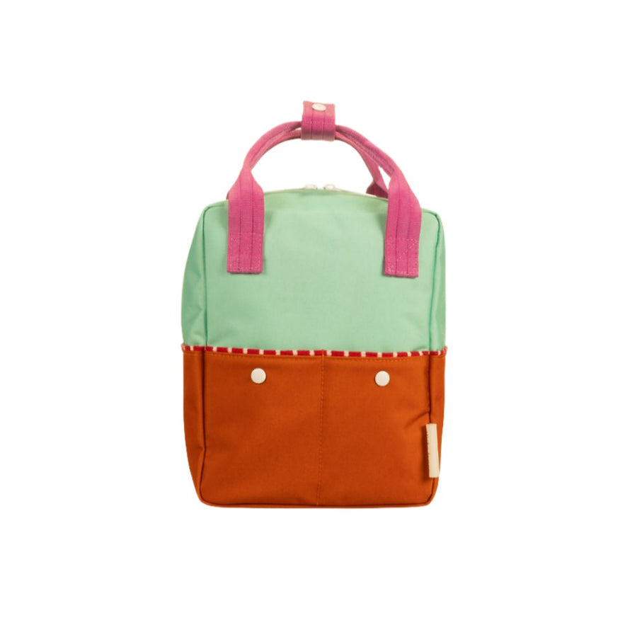 Sticky Lemon Better Together Colorblocking Small Backpack - Towel Green / Gravel Orange