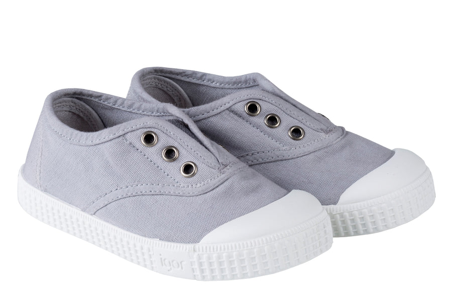 Igor Berri Boy's and Girl's S10161 Laceless Canvas Shoes - Gris