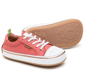 Tip Toey Joey Girl's Funky Sneakers, Coral Matte/White