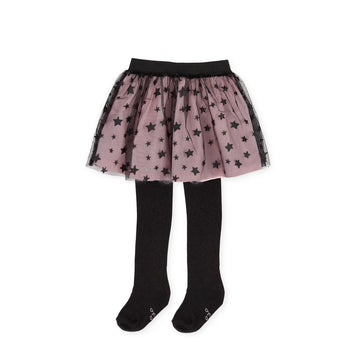 Tutto Piccolo 2440 Anthracite Overlay Skirt - Anthracite/Pink