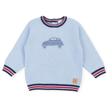 Tutto Piccolo 2828 Car Sweater - Porcelain Blue