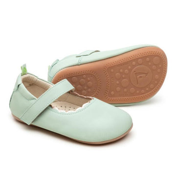 Tip Toey Joey Girl's Roundy Mary Jane Shoes, Mint/Metalic Salmon