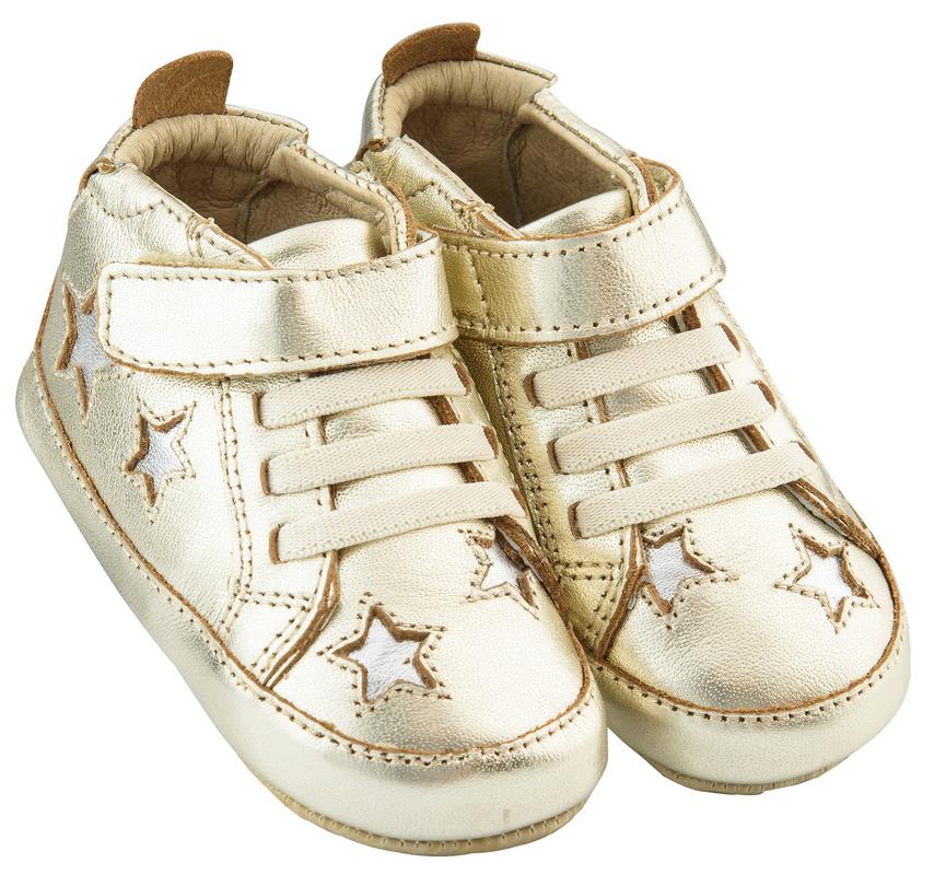 Old Soles Girl's and Boy's High Splash Premium Leather Shoes, Gold/Silver